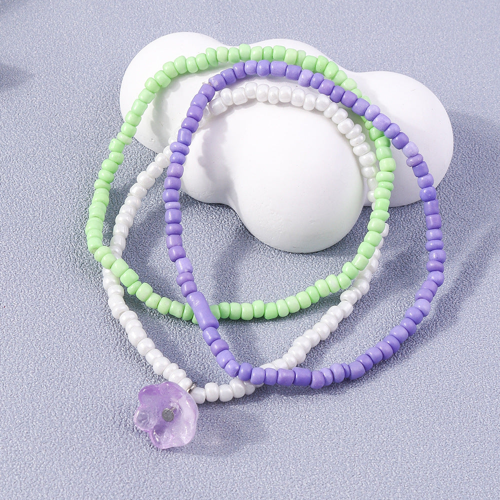 Wholesale Colorful Beaded Rice Beads Resin Bracelet